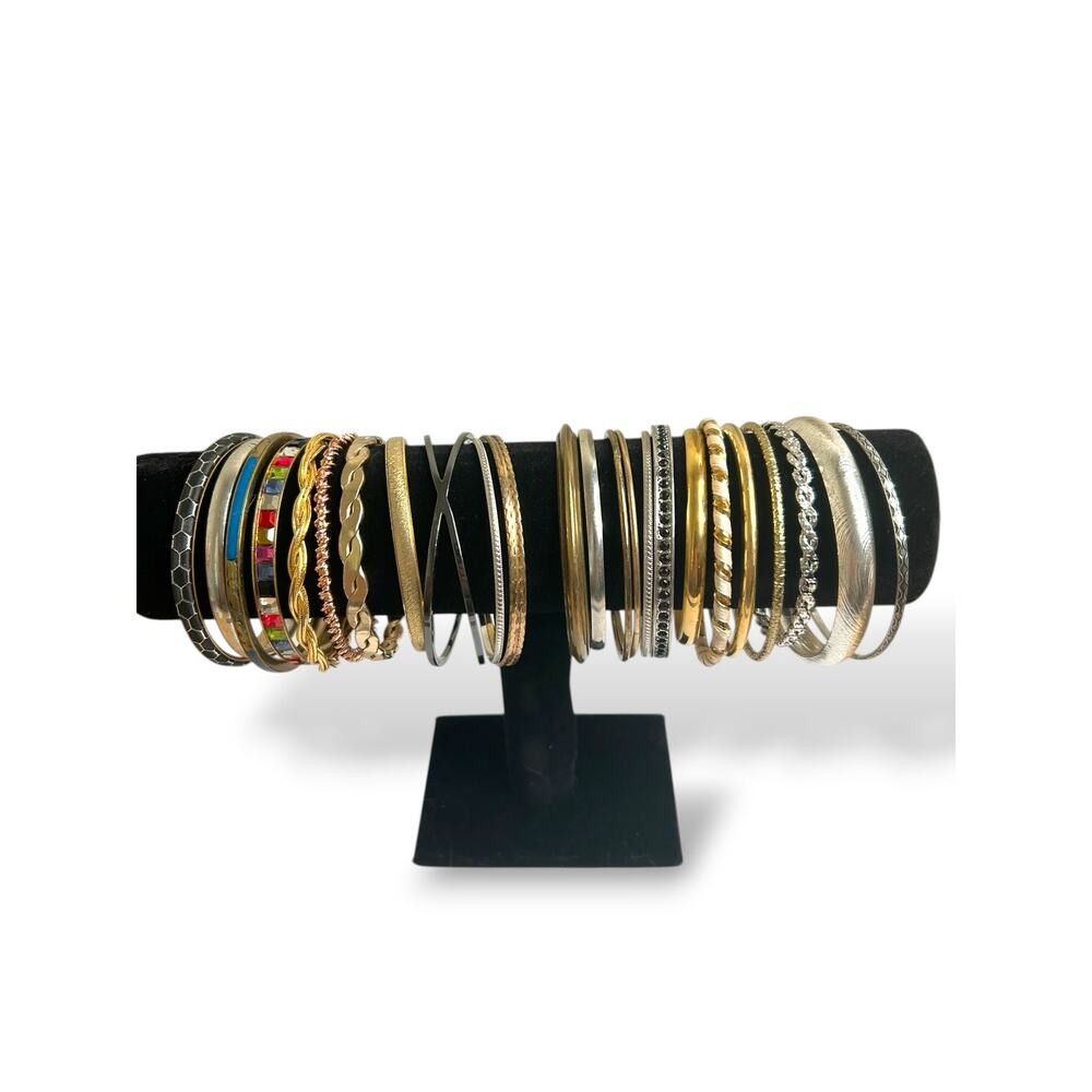 Mixed Lot Stacking Bangle Bracelets Various Eras and Styles Bracelet Stacks - Picture 5 of 5